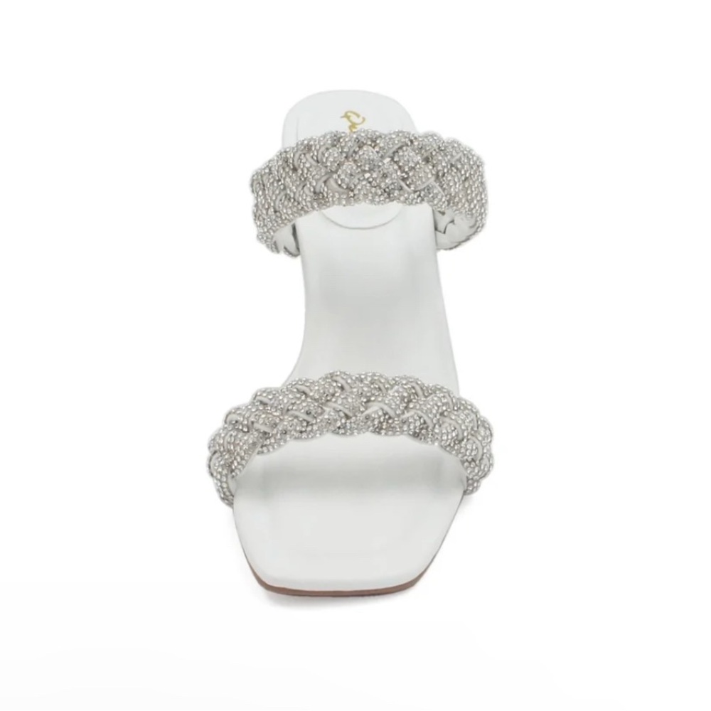 Glamorous White/Clear Rhinestone Heel Sandals - Picture 3 of 6
